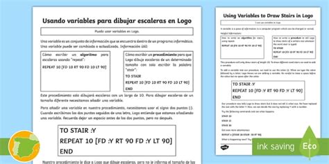 Ficha de actividad: Usando variables para dibujar escaleras en Logo