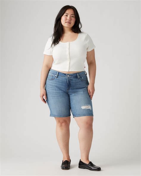 Mid Length Women's Shorts (plus Size) - Medium Wash | Levi's® US