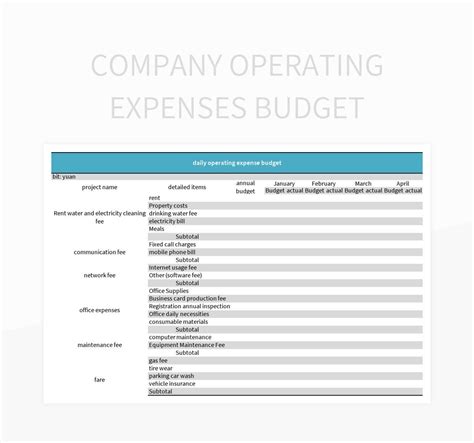 Free Company Operating Expenses Templates For Google Sheets And Microsoft Excel - Slidesdocs