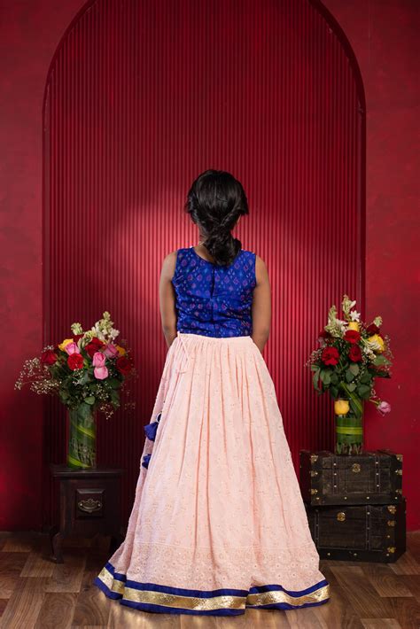 Royal Blue & Blush Lehenga Set for Girls | Designer Festive Outfit | K ...