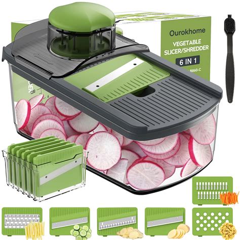 Amazon.com: Ourokhome Mandolin Vegetable Slicer, Multifunctional Veggie ...