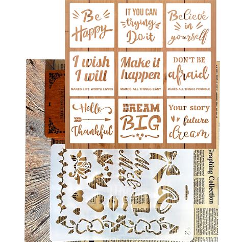 Buy DIXIUZA 10 Pcs Drawing Painting Art Stencil, Templates Craft ...