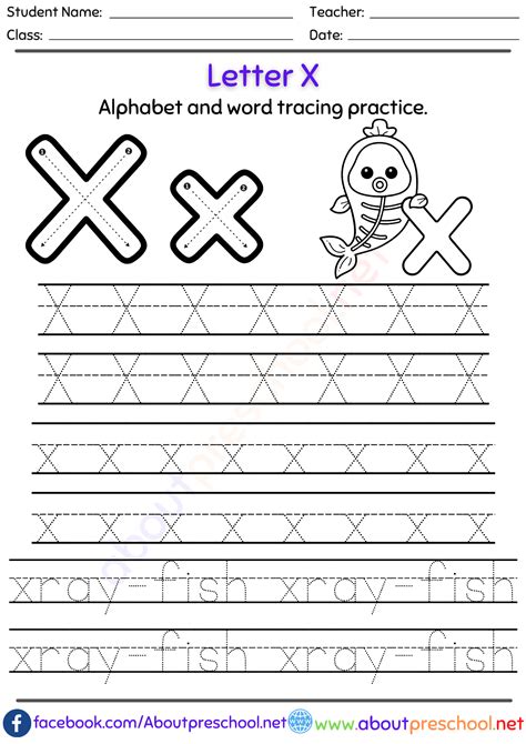 X Tracing Worksheet FREE Preschool Letter X Worksheets And Printables