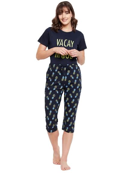 Buy Madame M Secret Women Navy Night Suit at Amazon.in