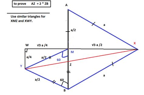 M is the mid-pint of a line segment AB; AXB &MYB are two equilateral ...