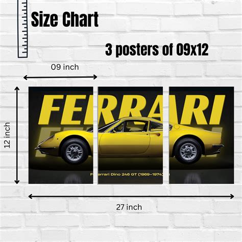 Ferrari Car Split Posters Set Of 3 For your Desk wall – Good Hope