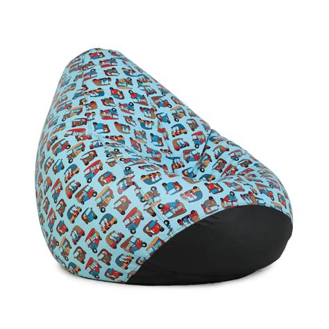 Buy Helios Zest Faux Leather Bean Bag Cover - Blue from Helios by Home ...