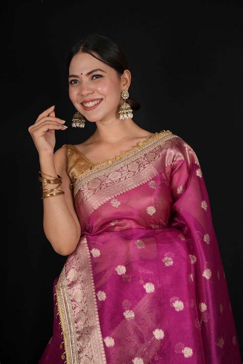 MAHARANI TISSUE SILK PRESTITCHED SAREE — ROYAL ZARI BUTTA & TIKKI LACE ...