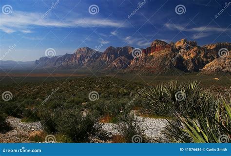 Red Rock Canyon, Desert and Mountains in Nevada Stock Photo - Image of ...