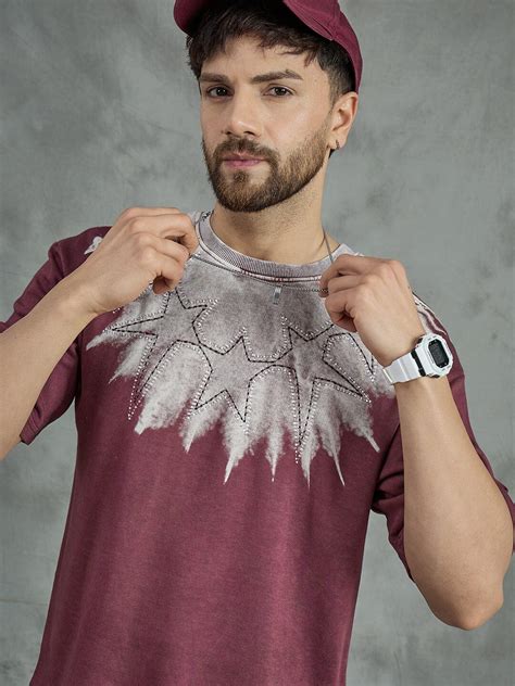 Heather Rose Ombre Star Embroidery Oversized T-shirt - SUPERDRIP®