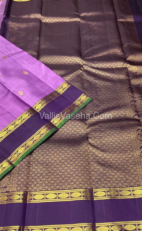 Pure Kanchipuram Silk Saree - Lavender & Dark Purple Combo - VVPS011 ...