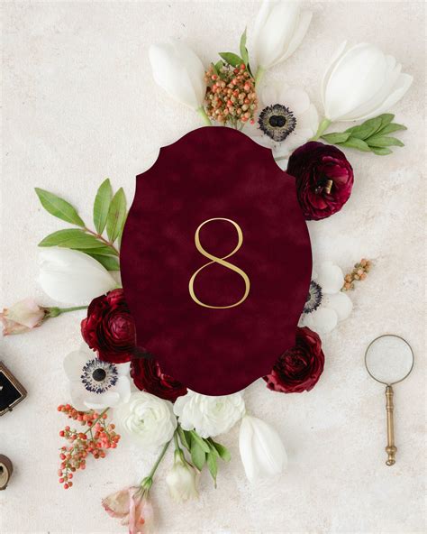 Fancy Oval Velvet Table Numbers – PAPER & LACE