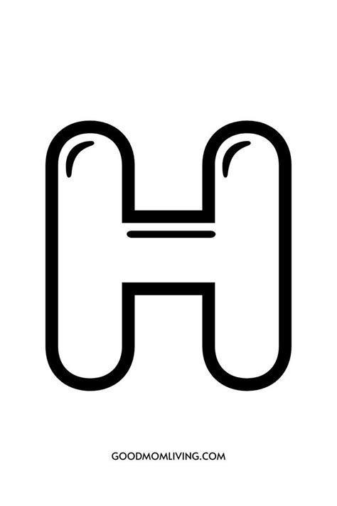 H Bubble Letters Printable