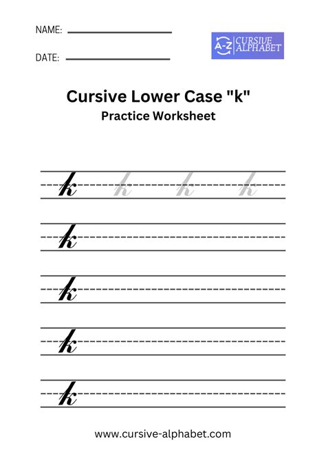 How to Write a Cursive Lowercase k