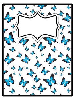 4 Butterflies Binder Covers and Spines school resource by Swati Sharma