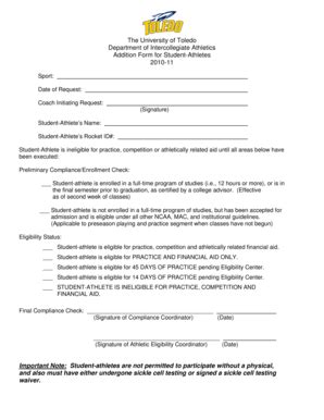 Fillable Online SA Addition Form 10-11.doc Fax Email Print - pdfFiller