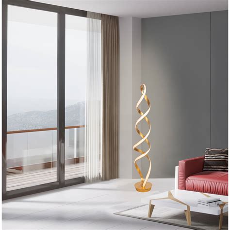 Infinito 78W Unique Modern LED Floor Lamp, Anodized Gold - 63 - On Sale ...