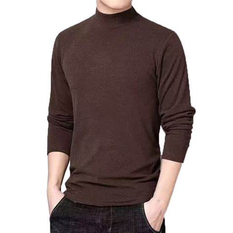 Men's Mock Turtleneck Long Sleeve T Shirts Basic Casual Knitted Half ...