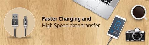 AT&T (USA) Long, Unbreakable Braided Fast Charging Micro USB Cable for ...