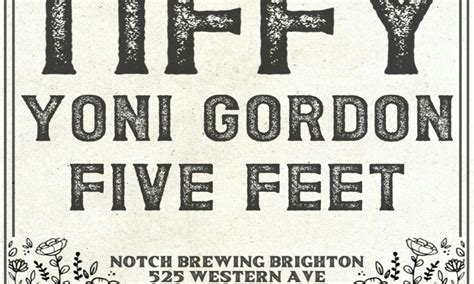 Tiffy / Yoni Gordon / Five Feet, 525 Western Avenue, Brighton ...