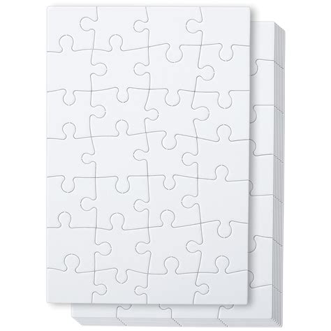 Amazon.com: Mr. Pen- Blank Puzzle, 10 Pack, 28 Pieces/Pack, 5.5" x 8.1", White Puzzle, Blank ...