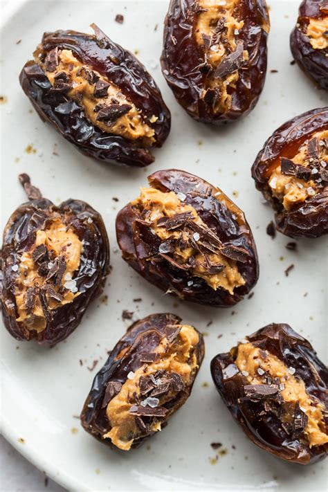 Stuffed dates with peanut butter - Lazy Cat Kitchen