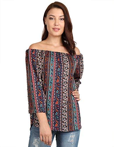 Buy MAYA COLLECTIONS Women's 3/4 Sleeve Regular Fit Poly Crepe Top ...
