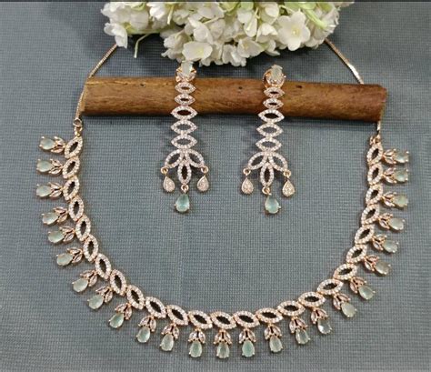 Cz Ad Rosegold Necklace – rchie creation llp