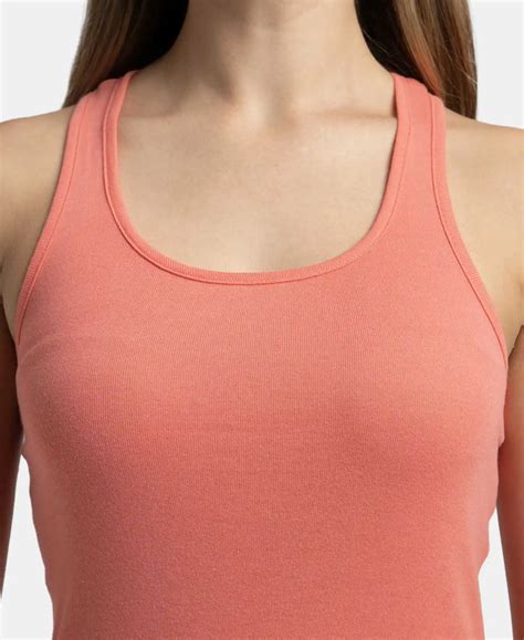 Buy Super Combed Cotton Rib Fabric Slim Fit Solid Racerback Styled Tank ...