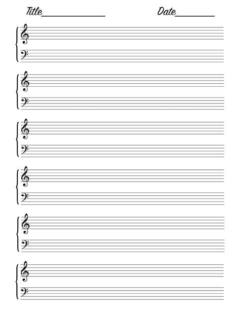 Blank Sheet Music Printable - Jenny Printable