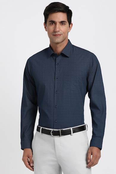 Buy Men Navy Slim Fit Full Sleeves Formal Shirt Online - 39962553 ...
