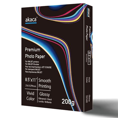akaca Premium Glossy Photo Paper, 8.5'' x 11'' (216 x 279 mm), 120 ...