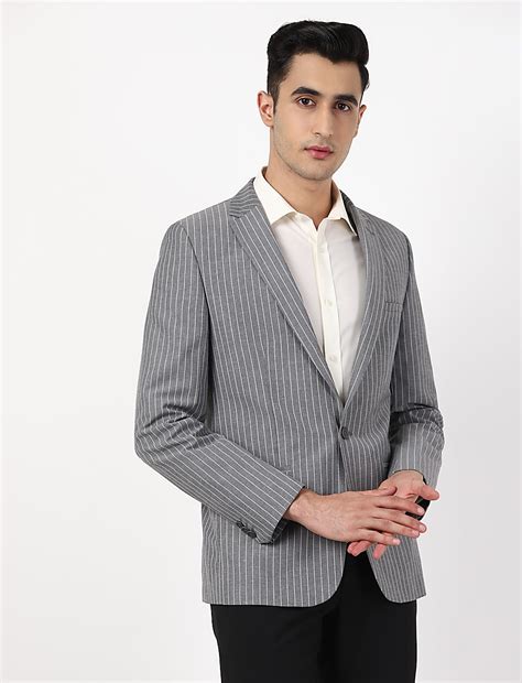 Buy PV Linen Grey Pinstripes Jacket at Marks & Spencer