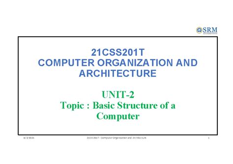Past Year Qs for 21CSS201T: Computer Organization & Architecture Exam ...