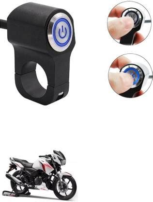 Qiisx CNC On/Off Motorcycle Handlebar Fitting With Light For TVS Apache ...