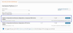 Image result for MySQL-python Connector Version Comtablilaty Table