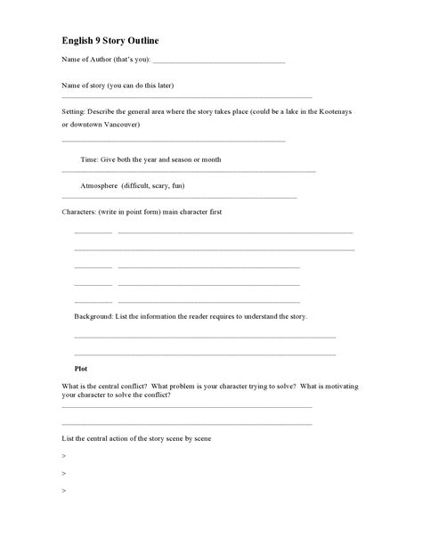 46 Best Story Outline Templates (Novel, Book & Plot) ᐅ TemplateLab