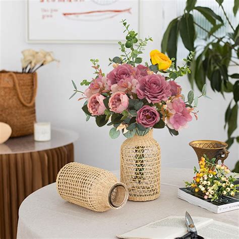 Artificial Rose Bouquet, Fake Rose Flowers, Plastic Rose Arrangement ...