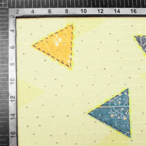 Cream And Multi-Color Geometric Pattern Digital Print Premium Sequins ...