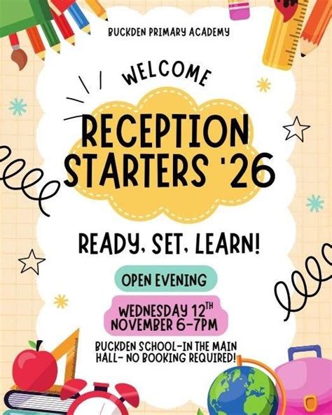 Reception 2026 Open Evening for Parents, School Lane, PE19 5TT, St ...