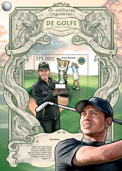 Mozambique 2014 Golf Players, (Annika Sorenstam, Lions Club) Stamps M/S ...