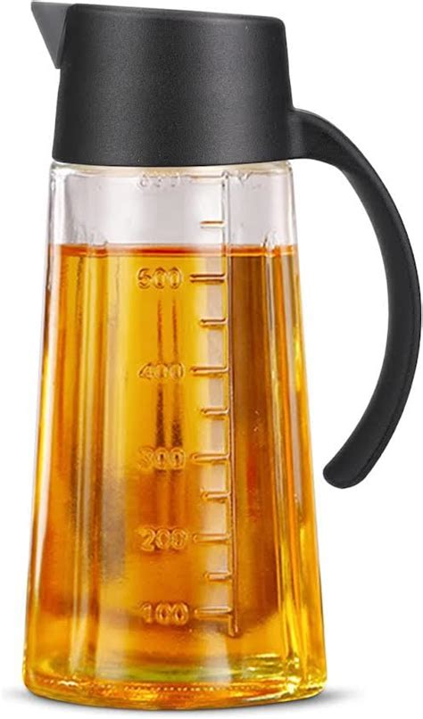 Hidak Oil Dispenser, Auto Flip Olive Oil Glass Bottle Leak Proof ...