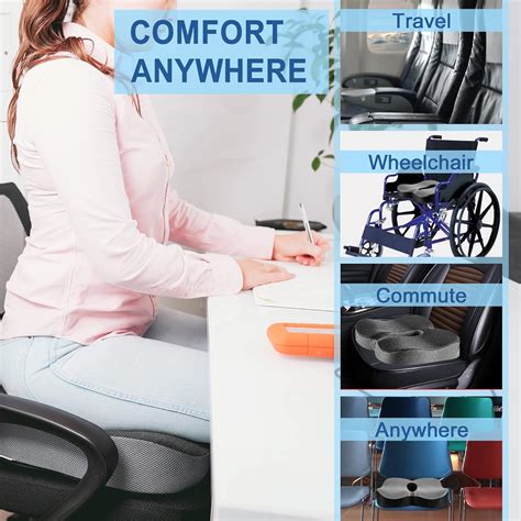 Buy Elviros Chair Cushions, Adjustable Memory Foam Seat Cushion for ...