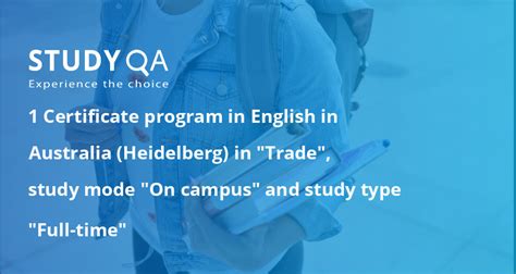 StudyQA — 1 Certificate program in "Trade" in Australia (Heidelberg) in ...