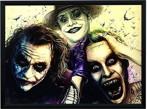 All 3 Main Jokers Heath Ledger Jack Nicholson and Jared Leto Poster A3 ...