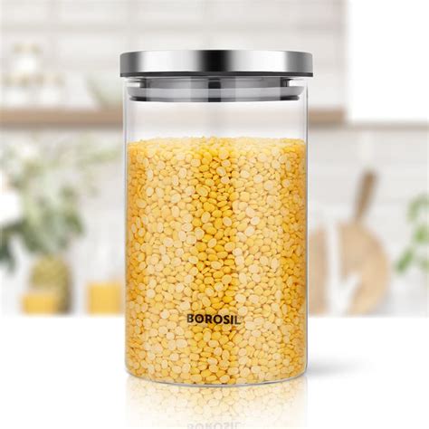 Buy Borosil Classic Glass Jar, Air-Tight Storage Container For Kitchen ...