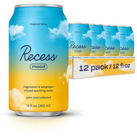 Amazon.com : Recess Mood Magnesium & Adaptogen Drink, Relaxation Beverage, 12 Ounce (Tropical ...