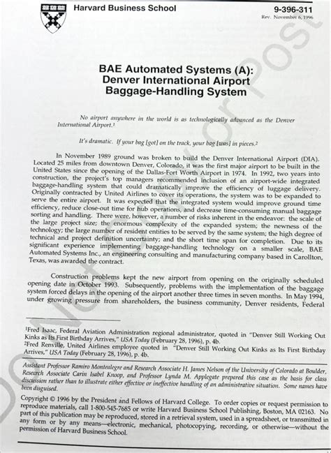 Denver case A - navd - Harvard Business School Rev. November 6, 1996 ...