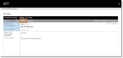 Send a message with AT&T Workforce Manager - Asecare