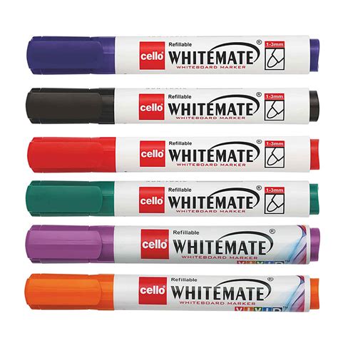 Cello Whitemate Whiteboard Markers - Set of 6 (Multicolored) – Chirukaanuka